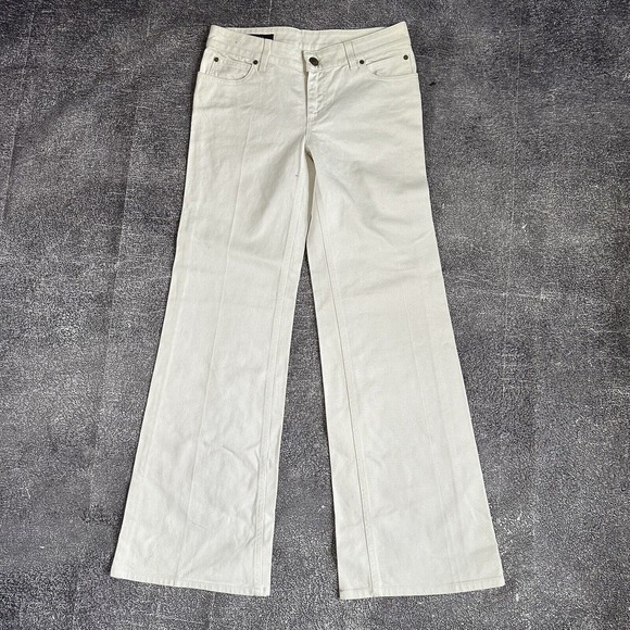 Women's Gucci Eco Washed Organic Cotton Flare White Jeans Pants Sz IT 38 (US S) - Picture 1 of 7